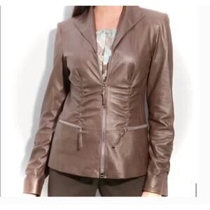 Lafayette 148 Brown Leather Jacket
